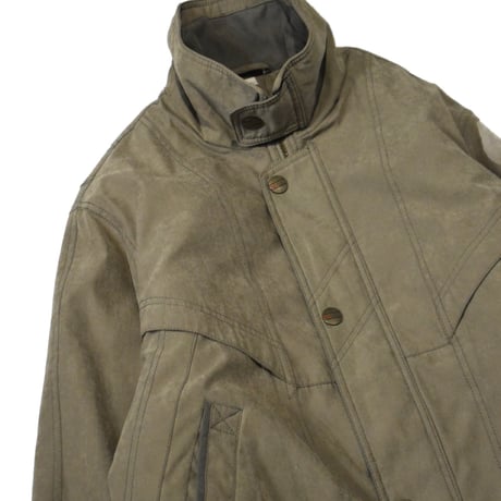 Taupe Khaki Utility Stand-Collar Jacket