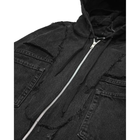 "Remake by VERS" Utility Denim Hoodie Jacket