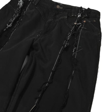 "Remake by VERS" Zip Custom Flare Denim Pants - Original Overdye -