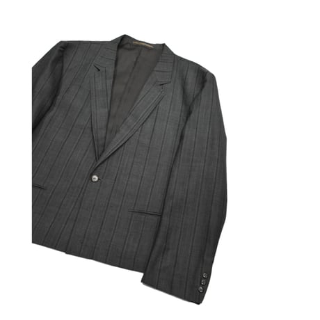 EURO Vintage Pinstripe Short Tailored Jacket -Charcoal-