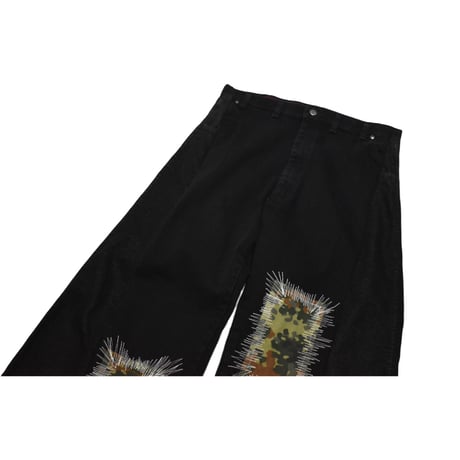 VERS Remake German Army Camo Patch Flare Denim Pants
