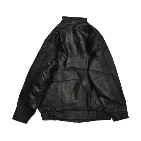 Vintage Black Leather Utility Jacket