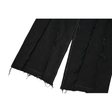 "Remake by VERS" Fringe Damage Flare Denim Pants