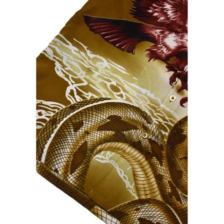 Dragon Pattern Open Collar S/S Shirt