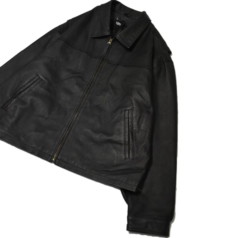 レザージャケット　シングル　collection PRIVEE? 古着屋noir original] ヴィンテージウォッシュスリットオーバーサイズレザー