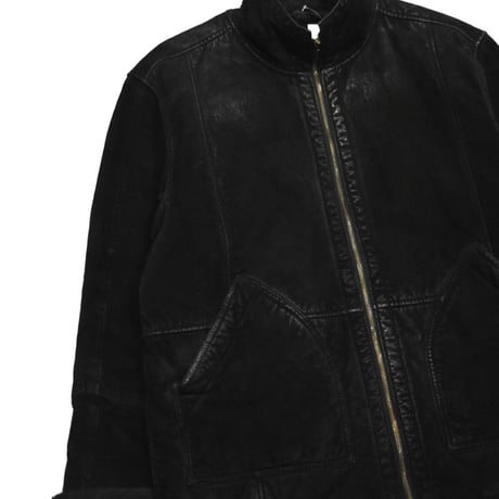 Vintage Suede Leather Boa Jacket