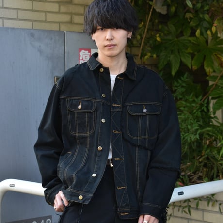 "Remake by VERS " Wave Docking Denim Jacket - Original Overdye -