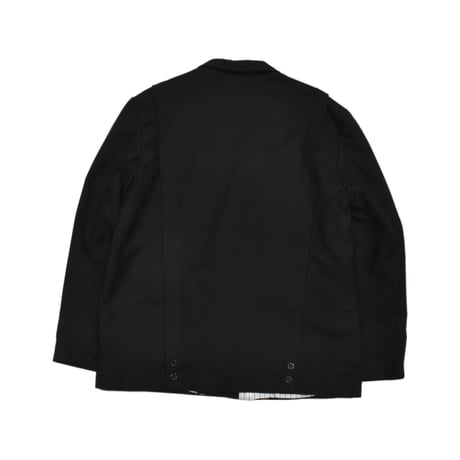 EURO Vintage Subtle Check Double Breasted Jacket -Black-