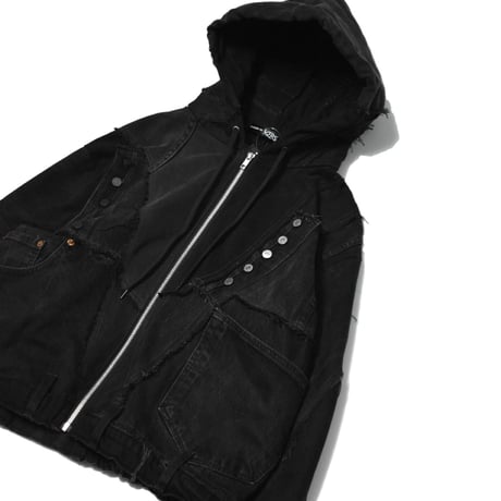 “Remake by VERS” Utility Denim Hoodie Jacket