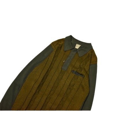 EURO Vintage Switching Knit Polo Shirt