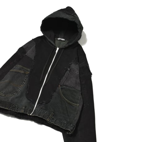 “Remake by VERS” Utility Denim Hoodie Jacket