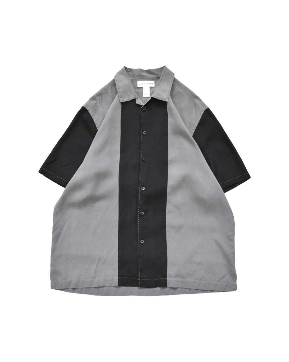 OTTOLINGER Collar Beach トップス Switching Open Collar Silk S/S Shirt | 水戸 古着屋 V
