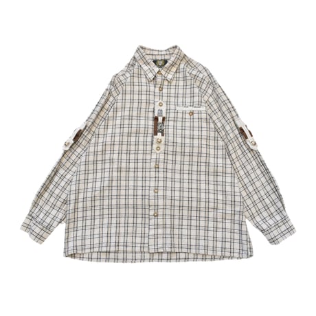 EURO Check Metal Detail Tyrolean L/S Shirt