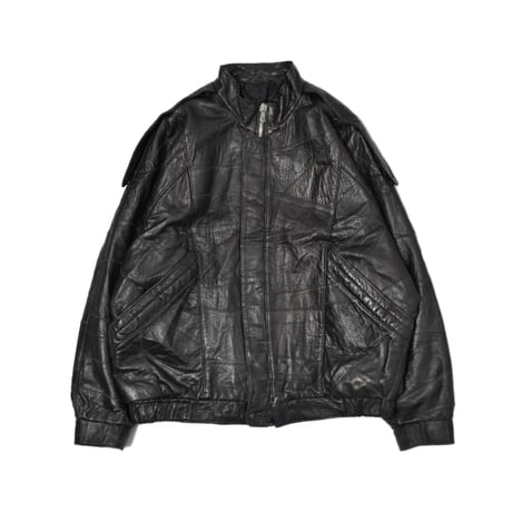 Vintage Patch Design Leather Jacket