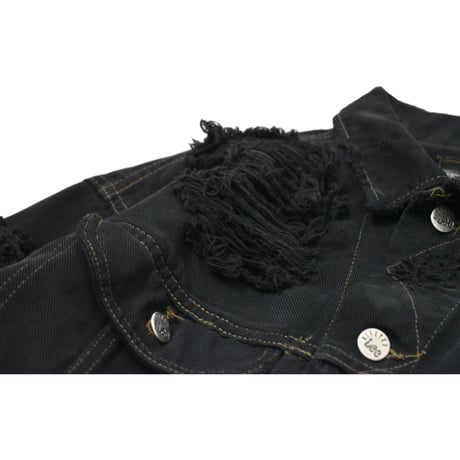 "Remake by VERS" Destroyed Denim Jacket -VERS Original Overdye-
