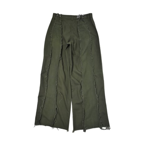 VERS Remake Fringe Damage Flare Denim Pants