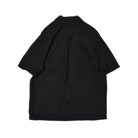 Embroidery Open Collar Linen S/S Shirt