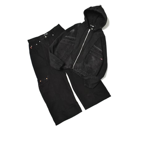 "Remake by VERS" Utility Denim Hoodie Jacket