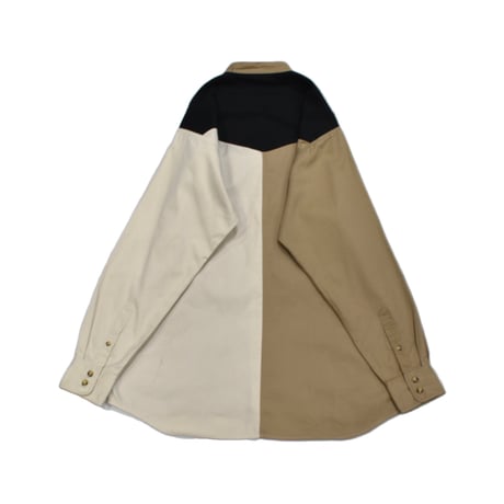 Asymmetry Panel Stand Collar L/S Shirt