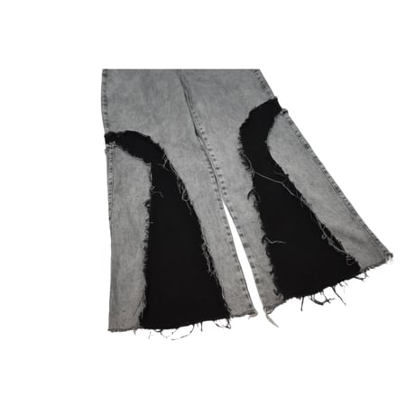VERS Remake Fringe Damage Flare Denim Pants