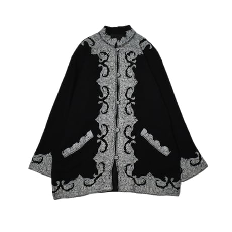 Embroidery Mao Collar Jacket