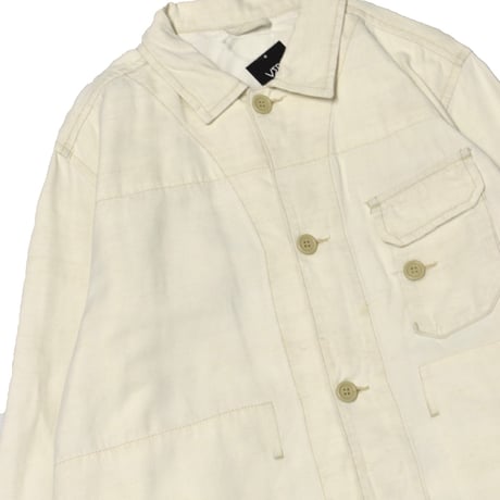 French Work Cotton Linen Coverall Jacket