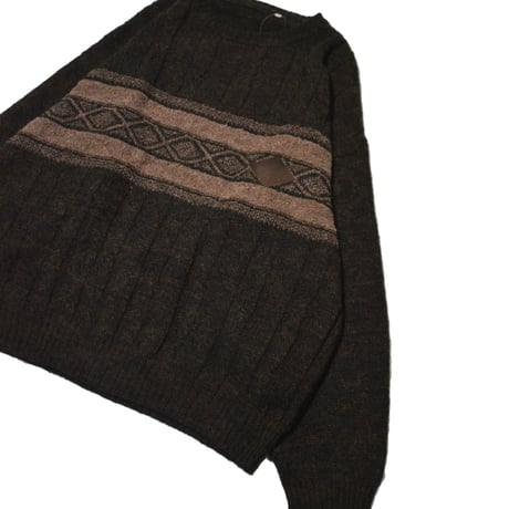 Geometric Border Jacquard Wool Knit