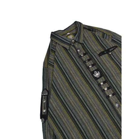 EURO Stripe Metal Detail Tyrolean L/S Shirt