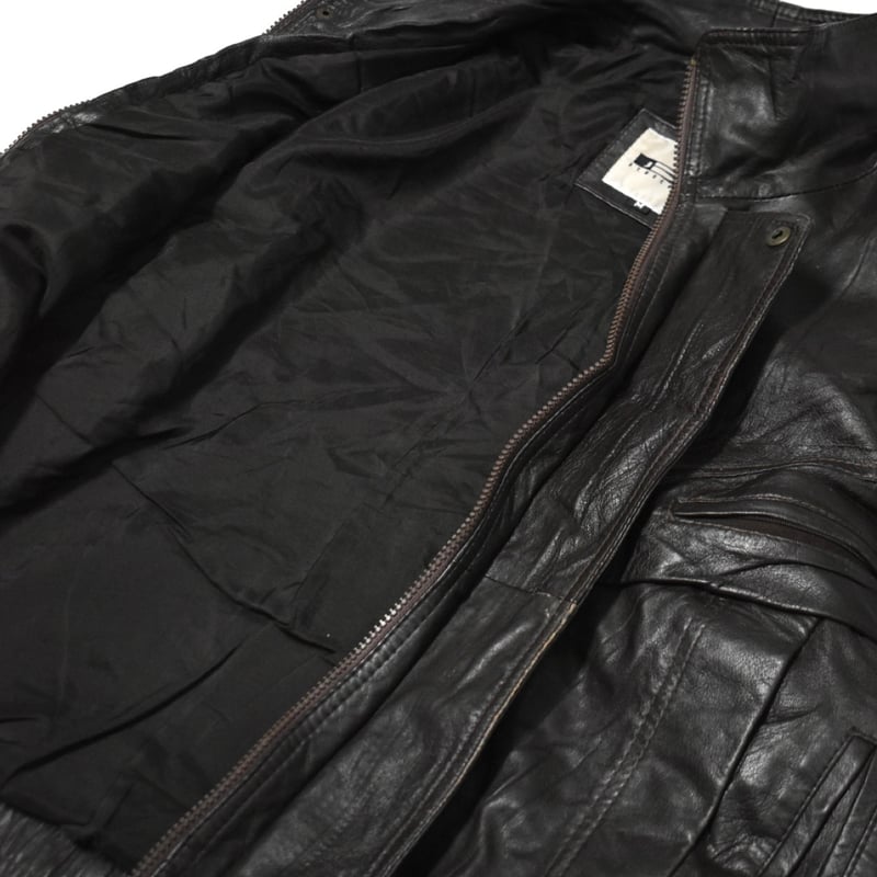 vintage short real leather jacket けん Short Vintage Finished Leather Jacket