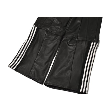 "Remake by VERS" Real Leather Stripe Wide Pants