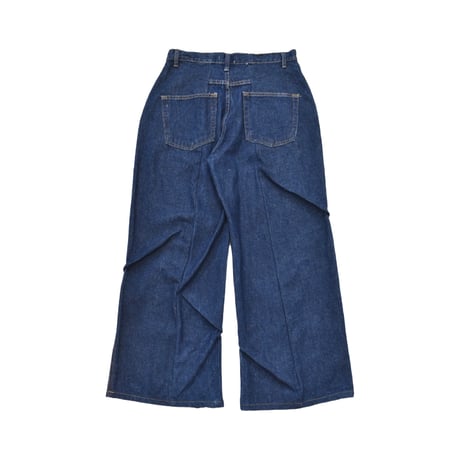 ”Remake by VERS” Asymmetric Tuck Denim Trousers