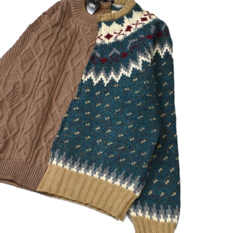 ”Remake by VERS” Rebuild Nordic × Cable Docking Knit