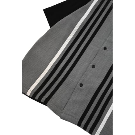 Switching Design Open Collar S/S Shirt