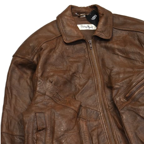Vintage Leather Bomber Jacket