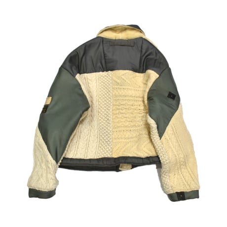 ”Remake by VERS” Rebuild Aran Knit × Dual Military Liner Jacket