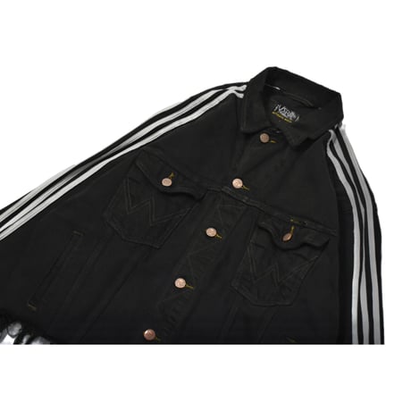 "Remake by VERS" Side Stripe Short Length Denim Jacket -VERS Original Overdye-