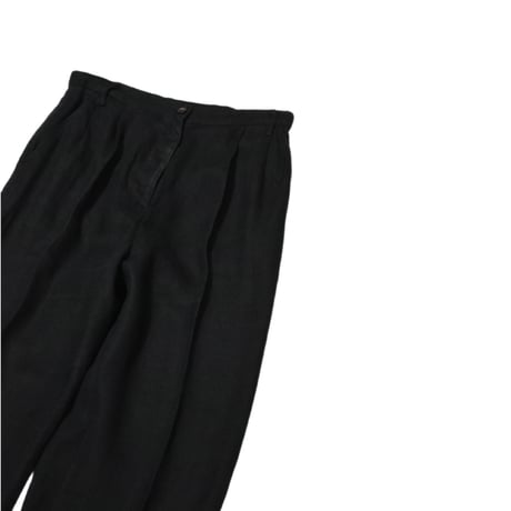 Vintage Black Linen Two Tuck Slacks