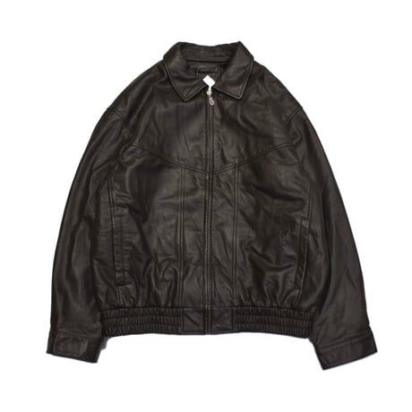 Vintage Leather Zip-Up Blouson