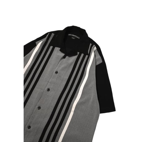 Switching Design Open Collar S/S Shirt