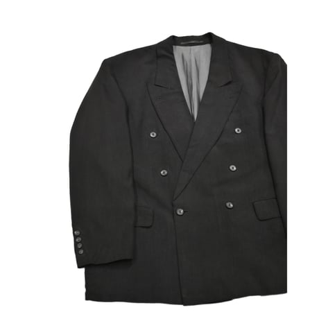 EURO Vintage Silk Double Breasted Tailored SET UP -Black-