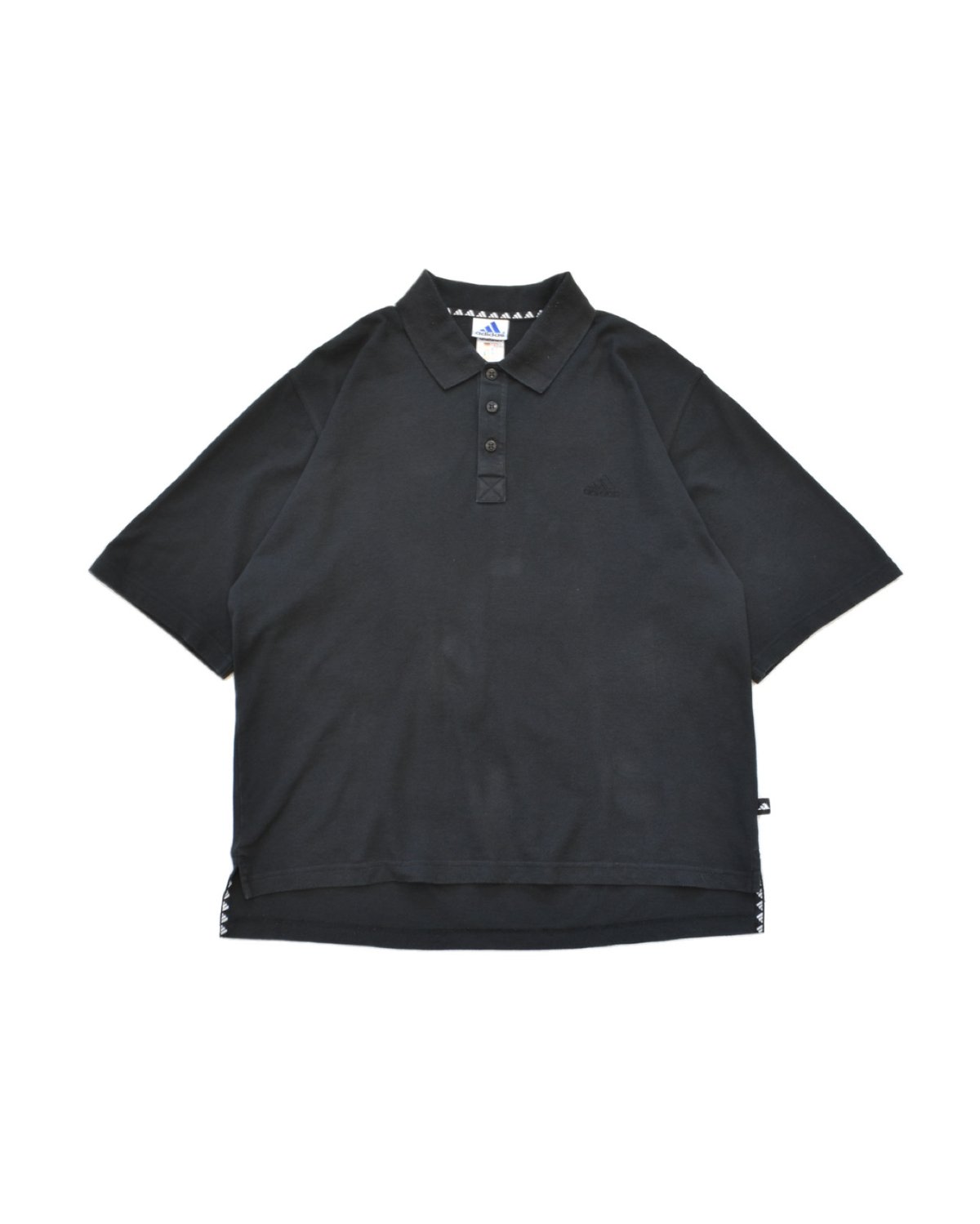 90s adidas Minimal Black Polo Shirt | 水戸 古着屋 VE