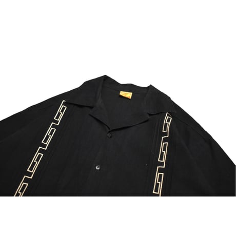 Vintage Embroidery Open Collar S/S Shirt