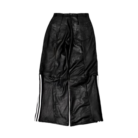 "Remake by VERS" Real Leather Stripe Wide Pants