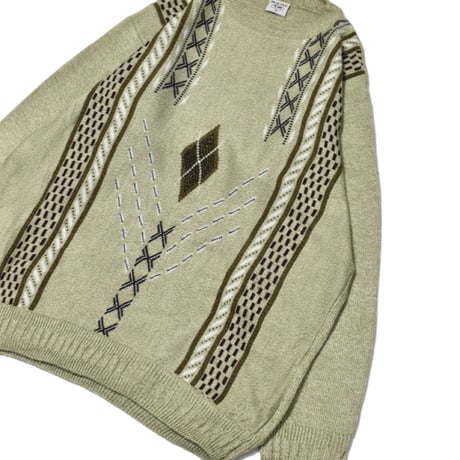 Patterned Acrylic Knit Sweater