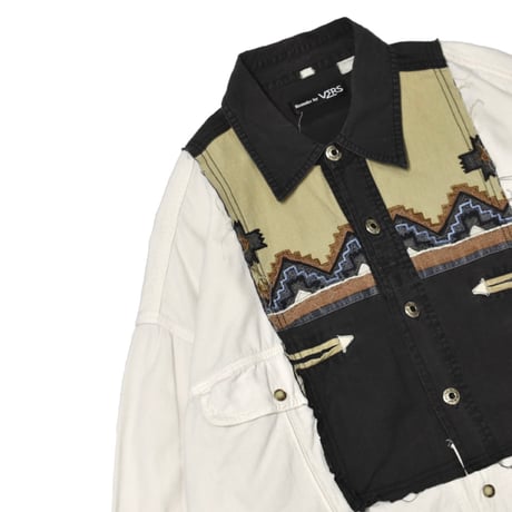 "Remake by VERS" Formal Contrast Denim L/S Shirt