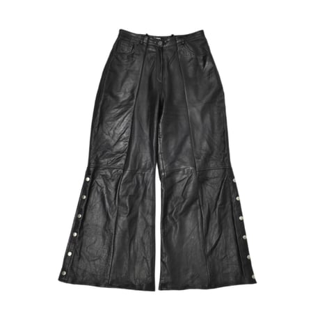 "Remake by VERS" Real Leather Wide Flare Pants