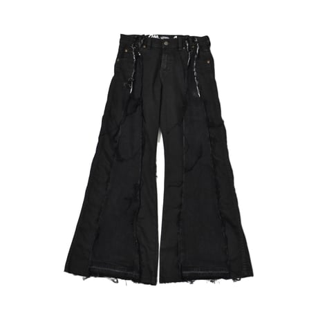 VERS Remake Fringe Damage Flare Denim Pants