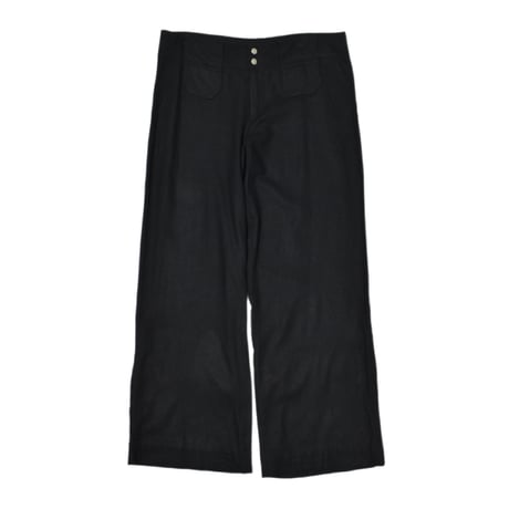 Black Linen Flare Pants