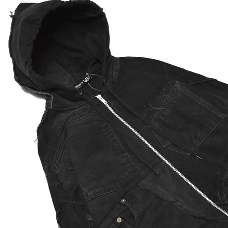 “Remake by VERS” Utility Denim Hoodie Jacket