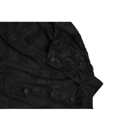 Flower Lace Design Black Shirt Jacket